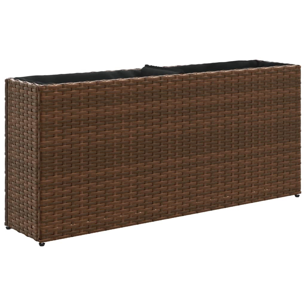 Odlingslåda med 2 krukor brun 90x20x40 cm konstrotting