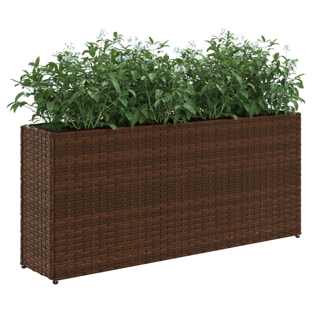 Odlingslåda med 2 krukor brun 90x20x40 cm konstrotting