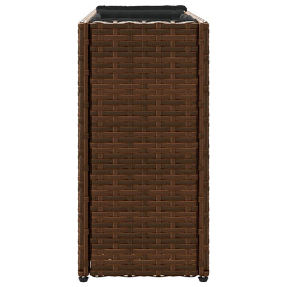 Odlingslåda med 2 krukor brun 90x20x40 cm konstrotting