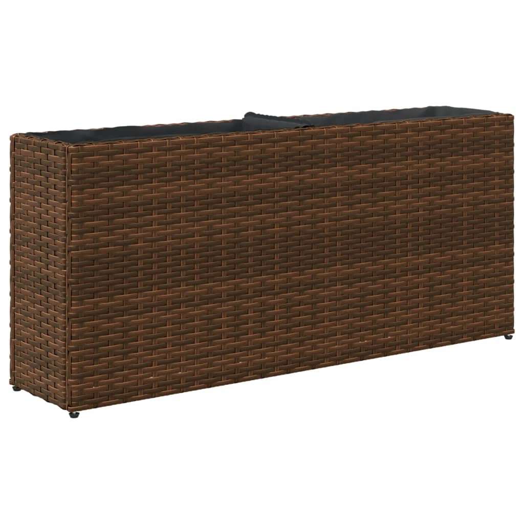 Odlingslåda med 2 krukor brun 90x20x40 cm konstrotting