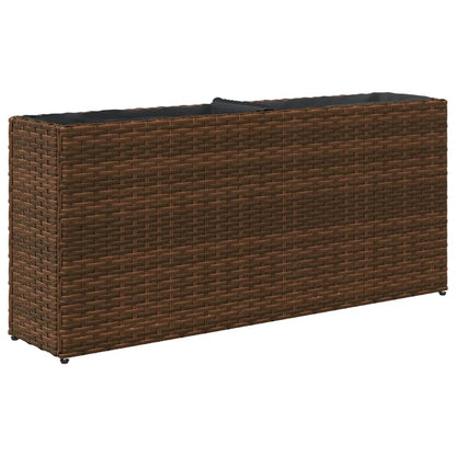 Odlingslåda med 2 krukor brun 90x20x40 cm konstrotting