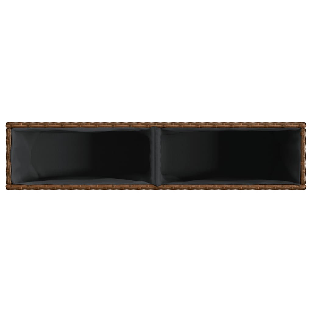 Odlingslåda med 2 krukor brun 90x20x40 cm konstrotting