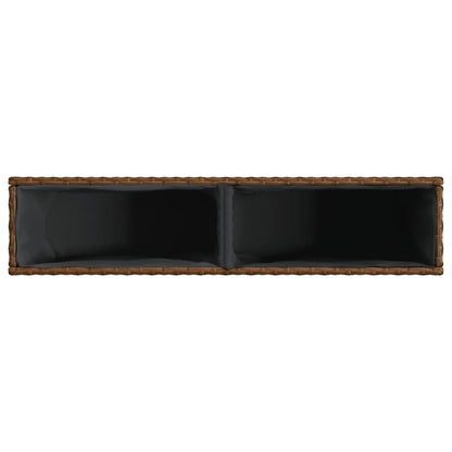 Odlingslåda med 2 krukor brun 90x20x40 cm konstrotting