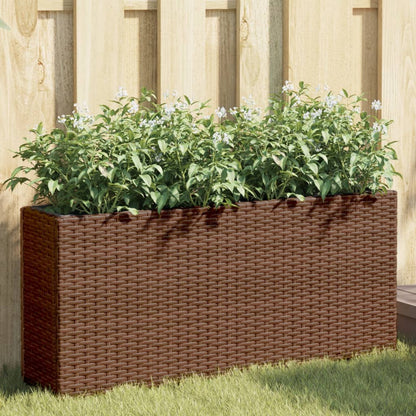 Odlingslåda med 2 krukor brun 90x20x40 cm konstrotting
