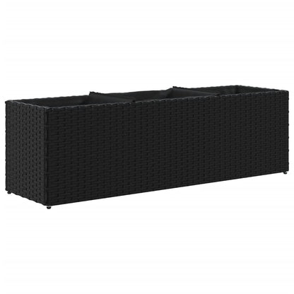 Odlingslåda med 3 krukor svart 105x30x32 cm konstrotting