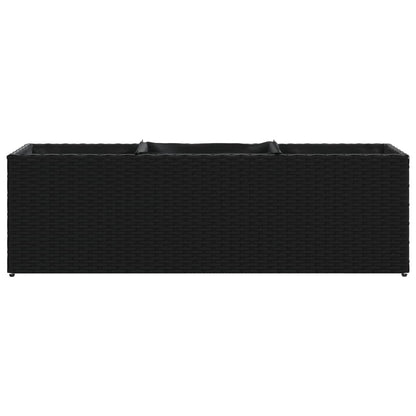 Odlingslåda med 3 krukor svart 105x30x32 cm konstrotting