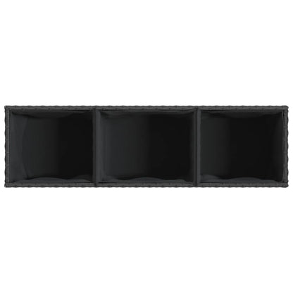Odlingslåda med 3 krukor svart 105x30x32 cm konstrotting