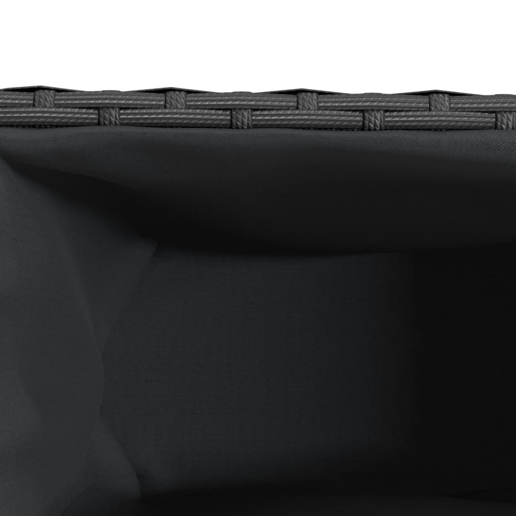 Odlingslåda med 3 krukor svart 105x30x32 cm konstrotting