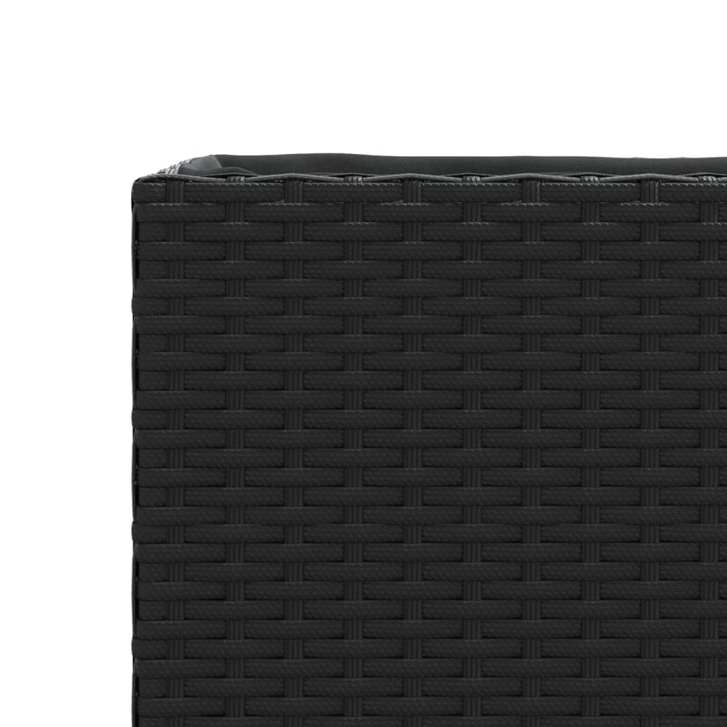 Odlingslåda med 3 krukor svart 105x30x32 cm konstrotting