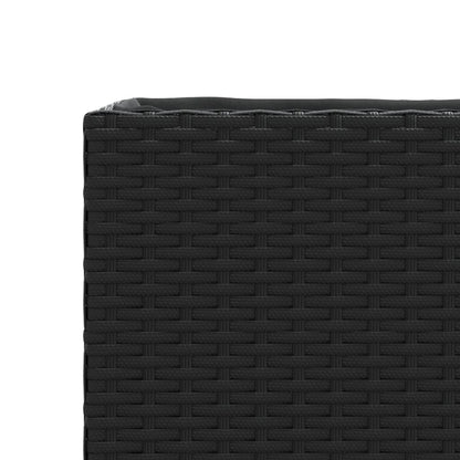 Odlingslåda med 3 krukor svart 105x30x32 cm konstrotting