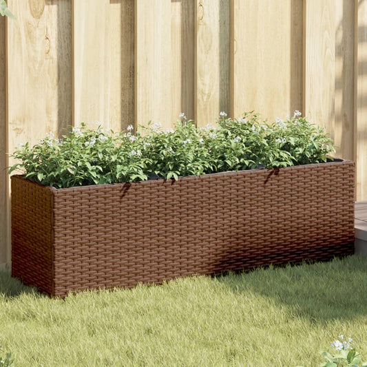 Odlingslåda med 3 krukor brun 105x30x32 cm konstrotting