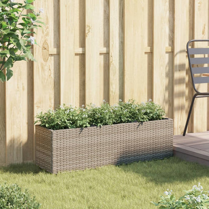 Odlingslåda med 3 krukor grå 105x30x32 cm konstrotting