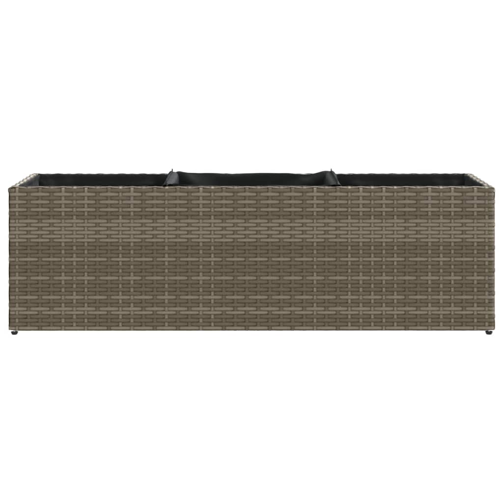 Odlingslåda med 3 krukor grå 105x30x32 cm konstrotting