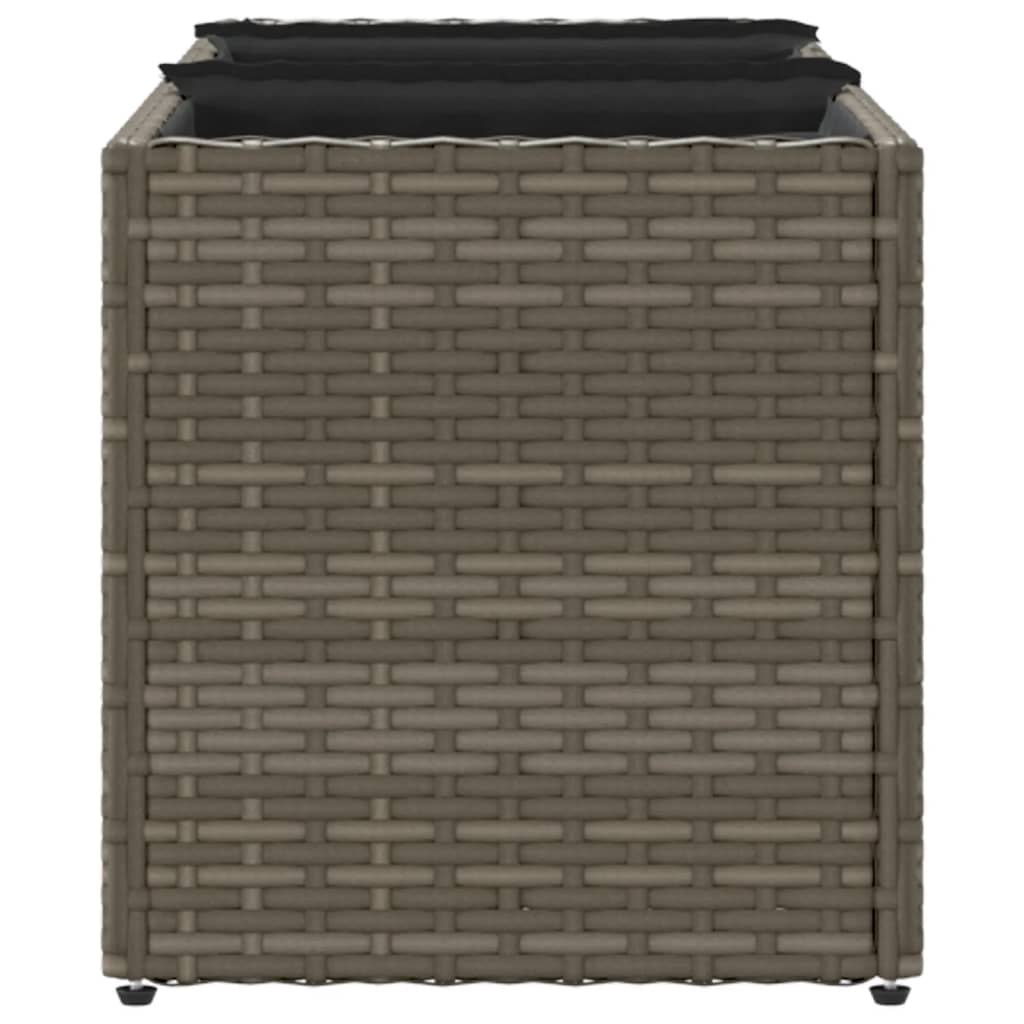 Odlingslåda med 3 krukor grå 105x30x32 cm konstrotting