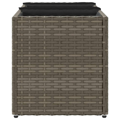 Odlingslåda med 3 krukor grå 105x30x32 cm konstrotting