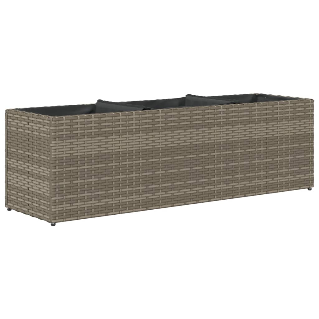 Odlingslåda med 3 krukor grå 105x30x32 cm konstrotting