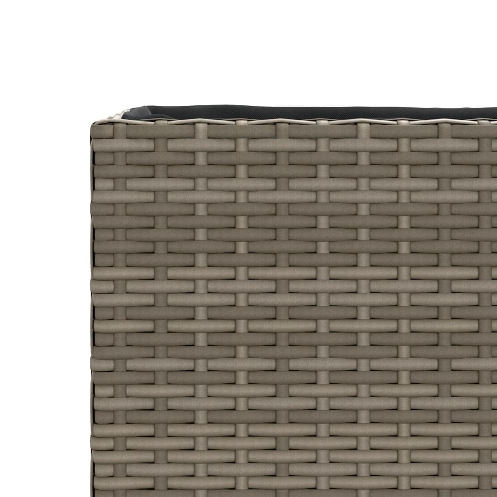 Odlingslåda med 3 krukor grå 105x30x32 cm konstrotting