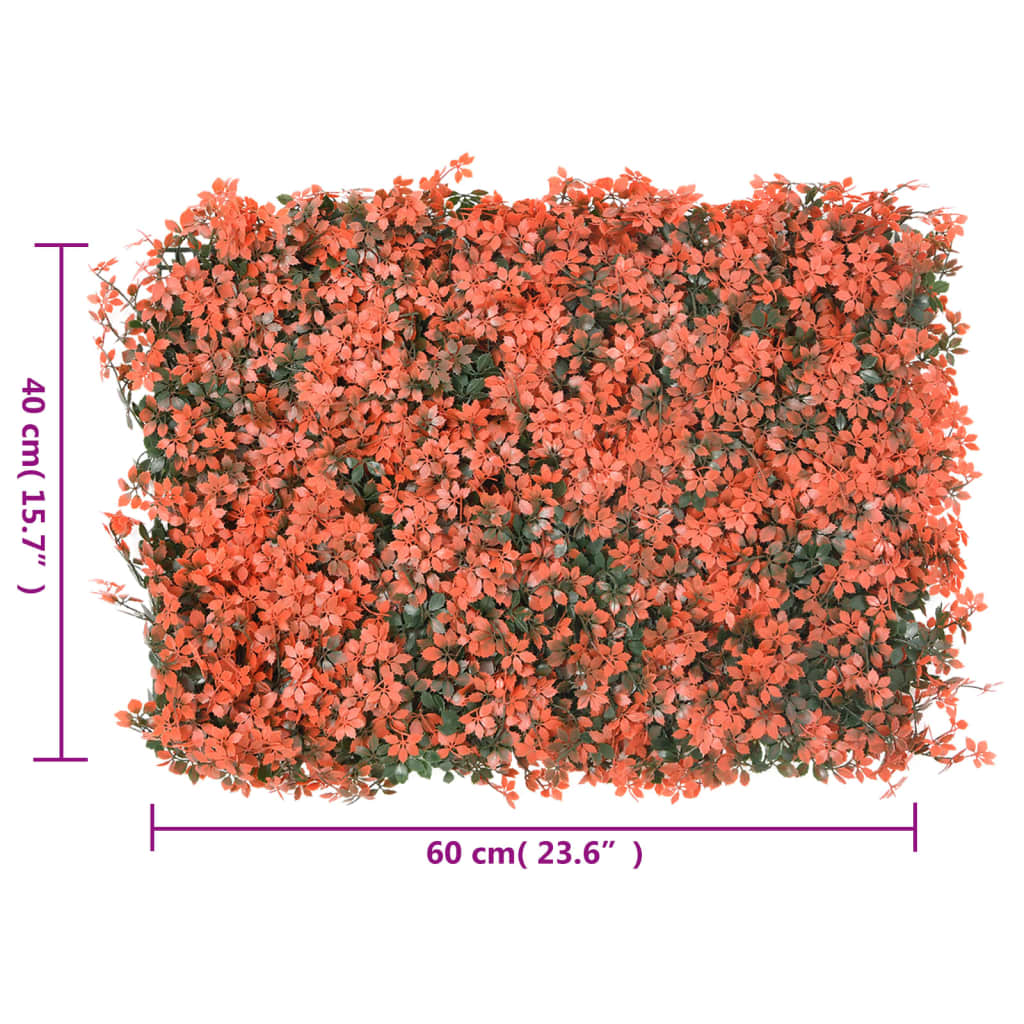  vidaXL Konstväxt lönnlöv växtvägg 6 st ljusröd 40x60 cm