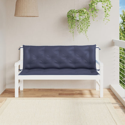 Bänkdynor för trädgården 2st marinblå 150x50x7cm oxfordtyg