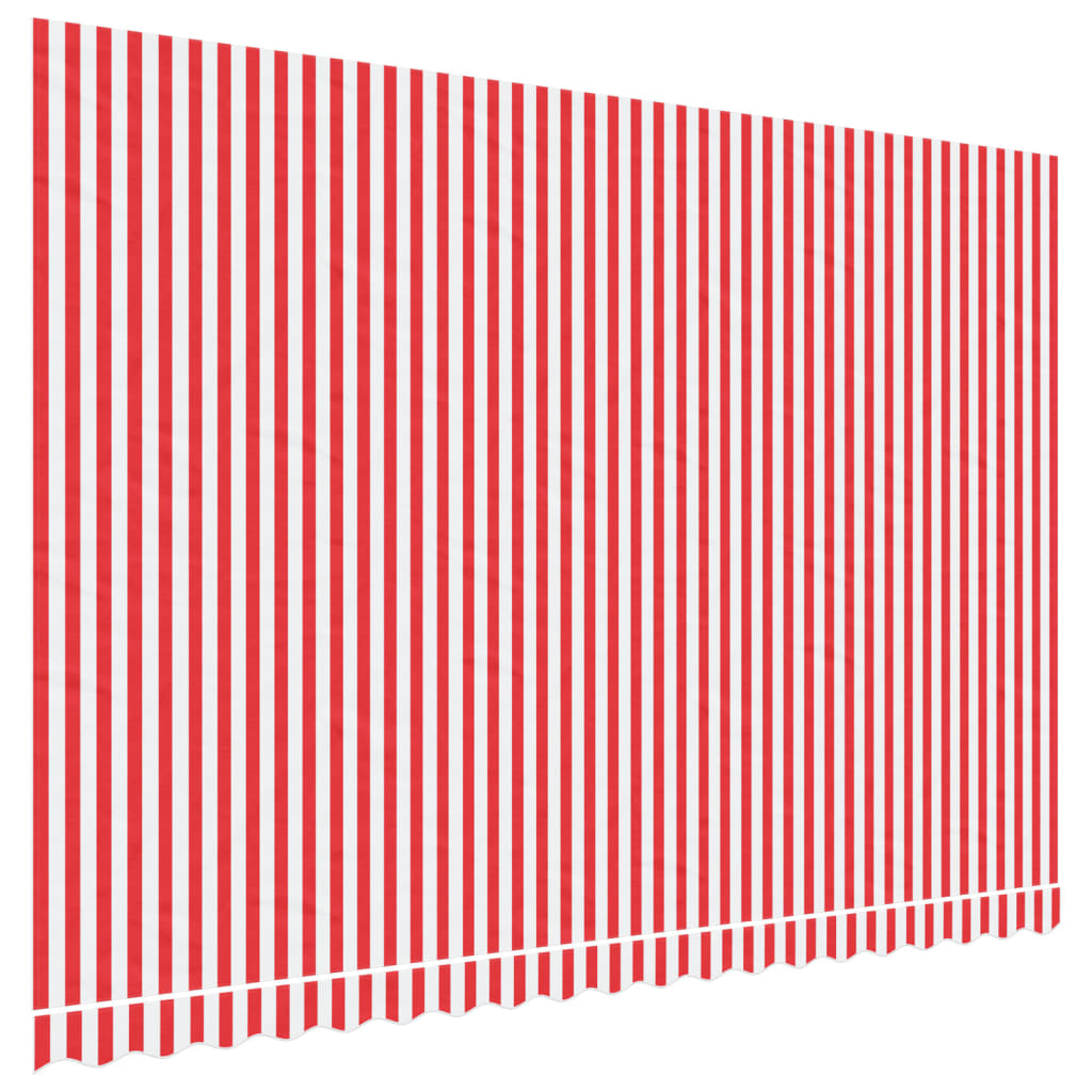 Markisväv röd och vit randig 4,5x3 m