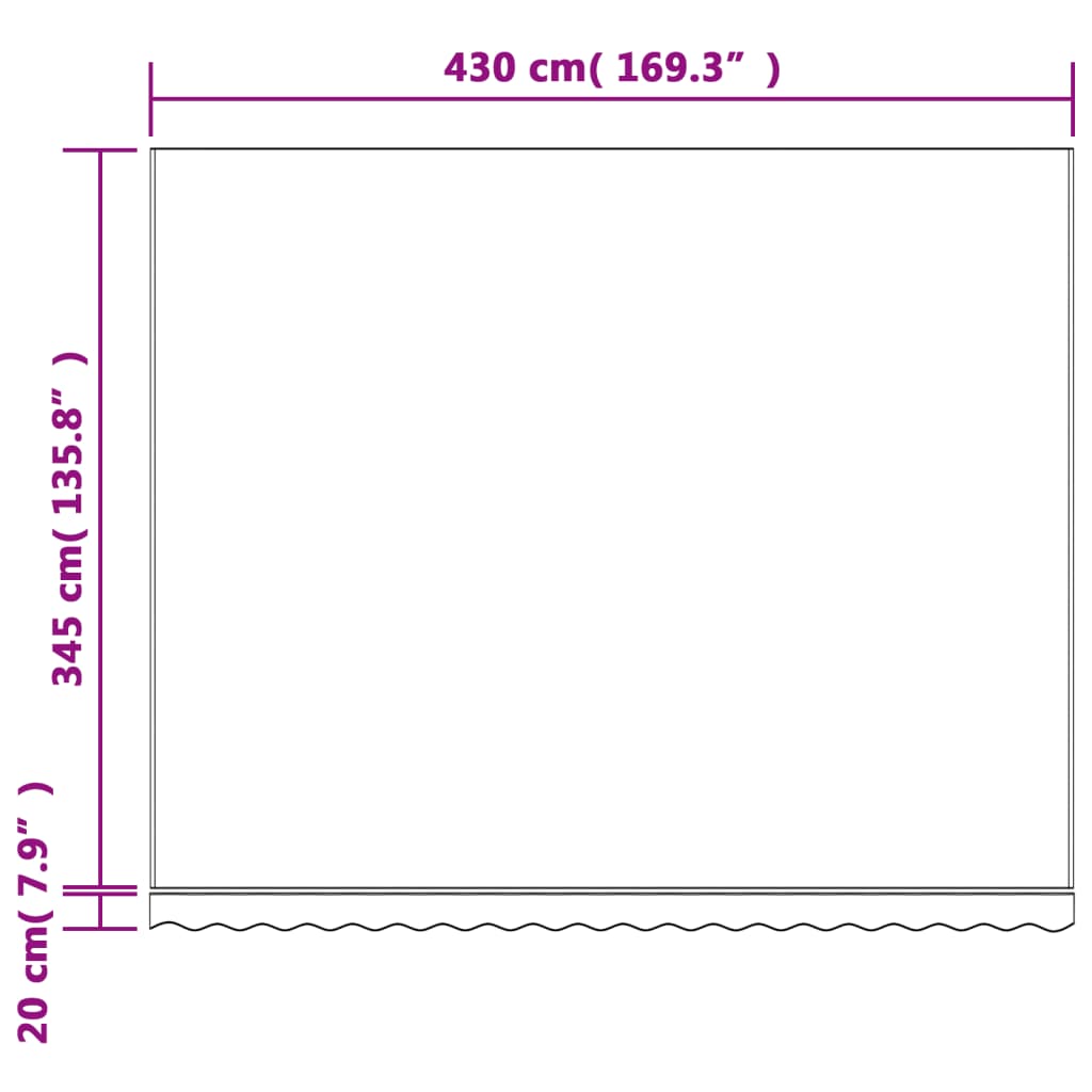 Markisväv röd och vit randig 4,5x3,5 m