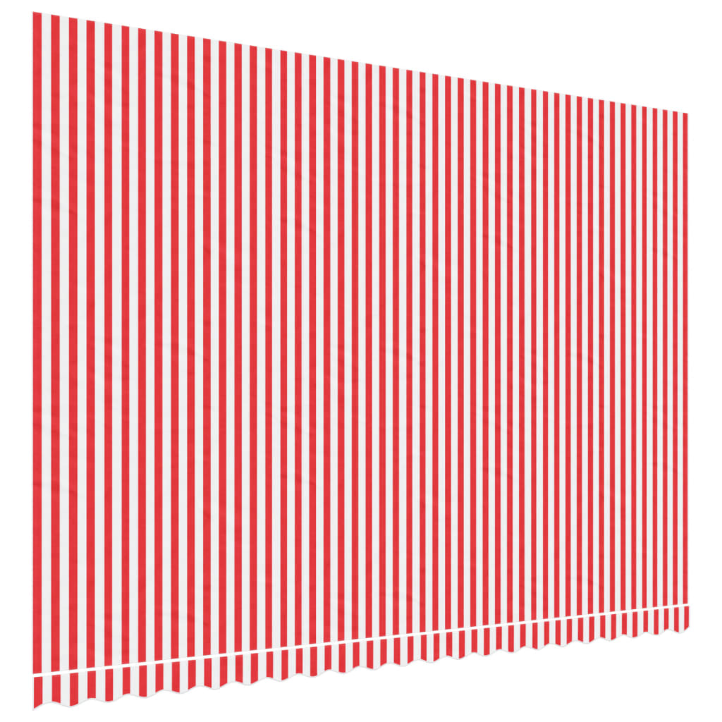 Markisväv röd och vit randig 5x3,5 m