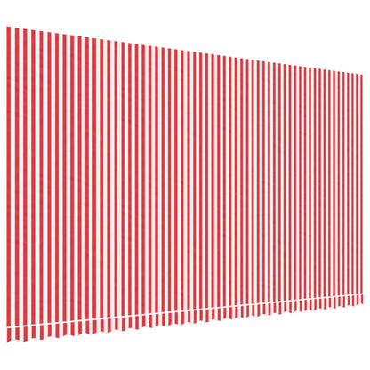 Markisväv röd och vit randig 6x3,5 m