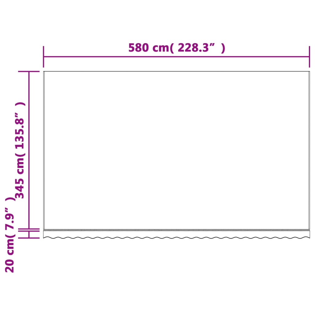 Markisväv röd och vit randig 6x3,5 m