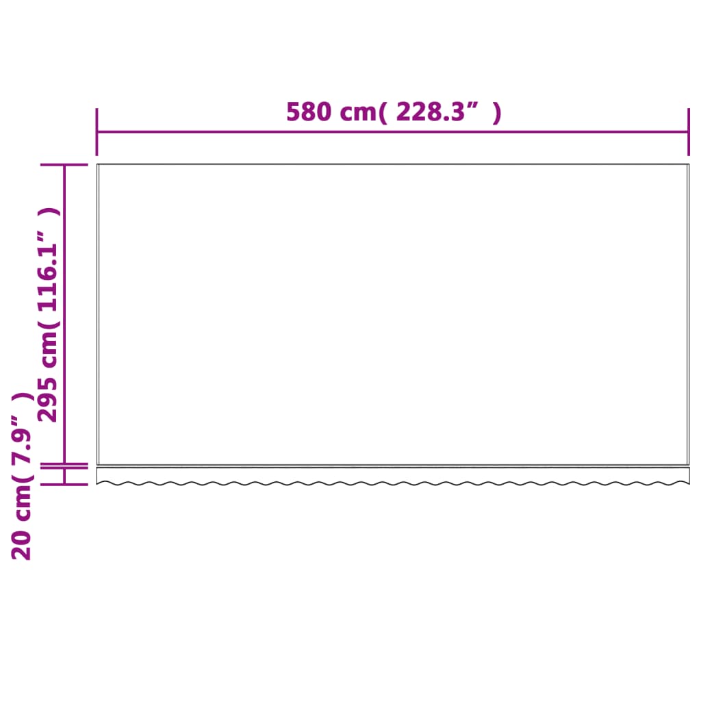 Markisväv flerfärgad randig 6x3 m