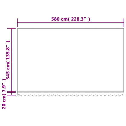 Markisväv flerfärgad randig 6x3,5 m