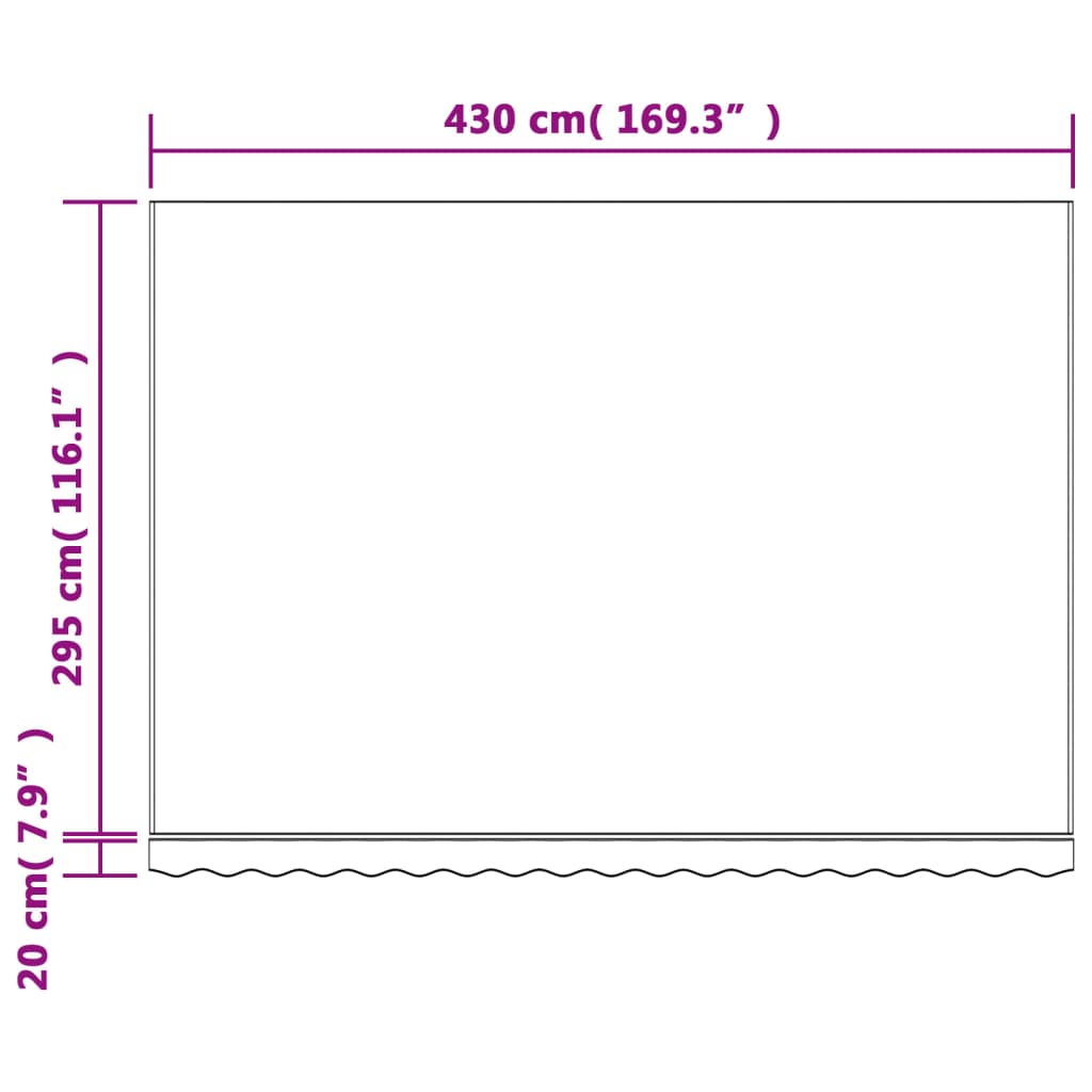 Markisväv flerfärgad randig 4,5x3 m