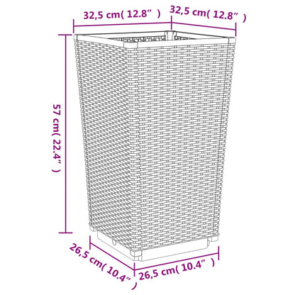 Odlingslådor 4 st svart 32,5x32,5x57 cm PP