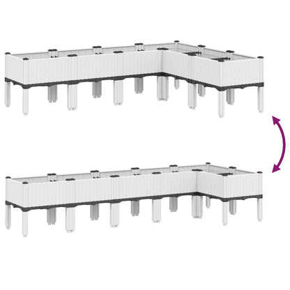 Odlingslåda med ben vit 160x120x42 cm PP