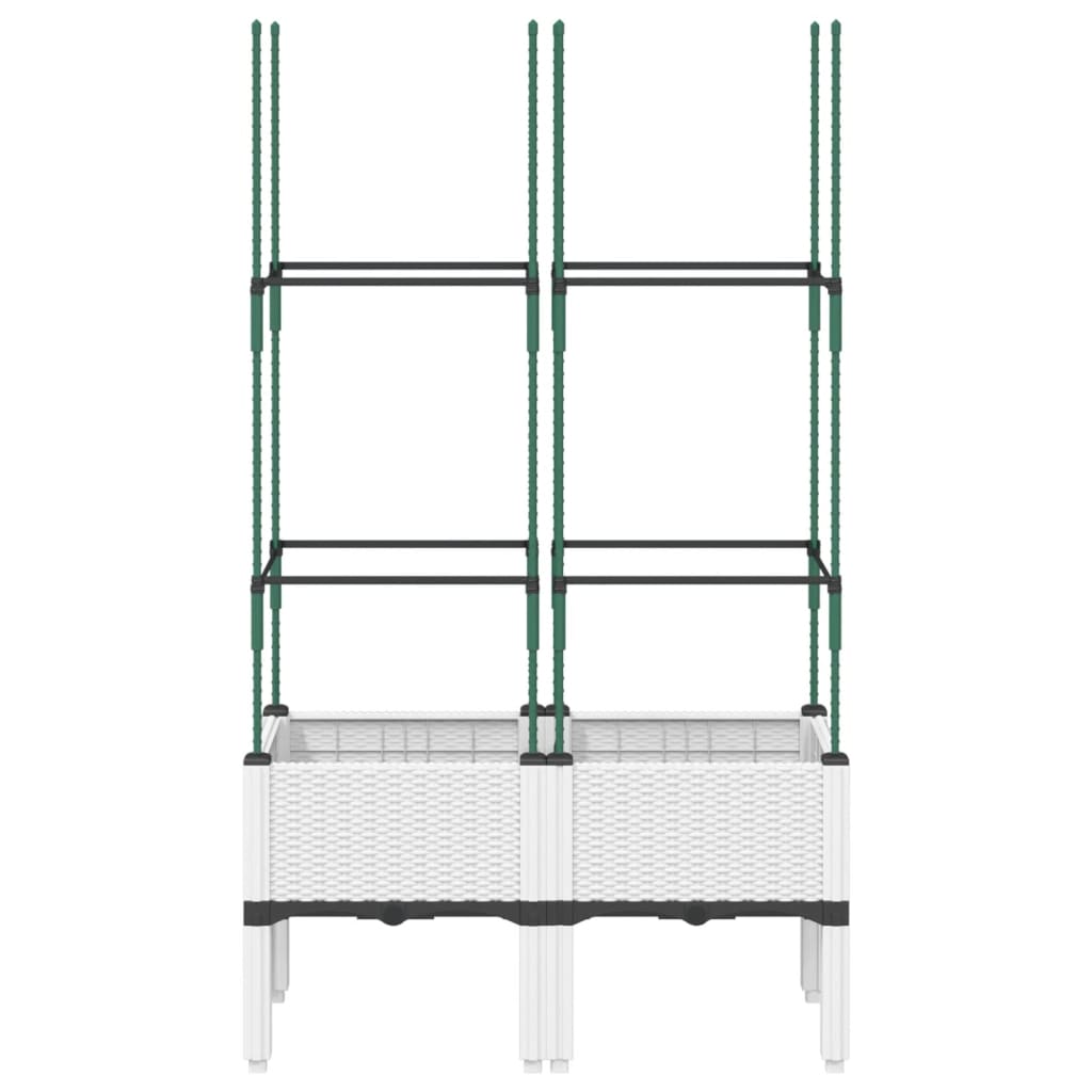 Odlingslåda med spaljé vit 80x40x142,5 cm PP