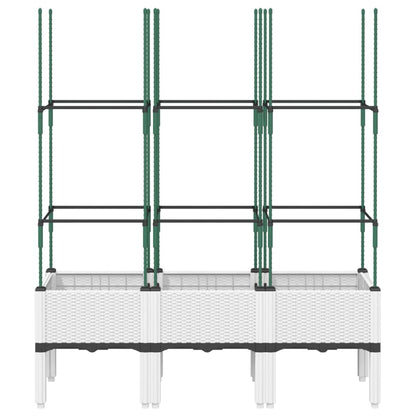 Odlingslåda med spaljé vit 120x40x142,5 cm PP