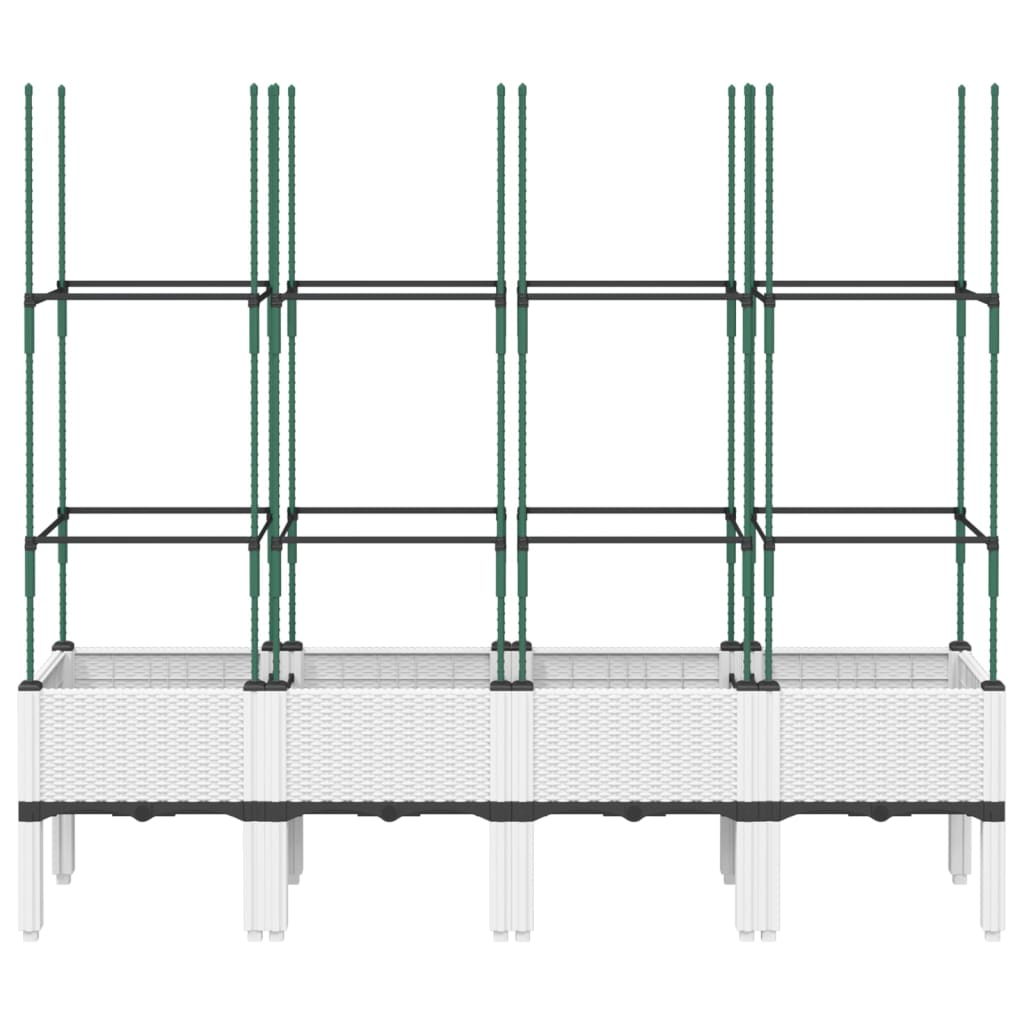 Odlingslåda med spaljé vit 160x40x142,5 cm PP