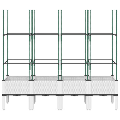 Odlingslåda med spaljé vit 160x40x142,5 cm PP