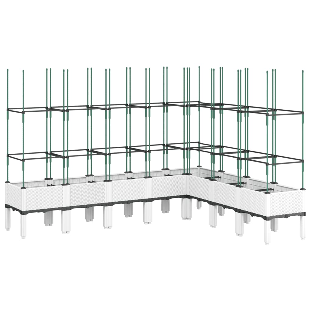 Odlingslåda med spaljé vit 200x160x142,5 cm PP