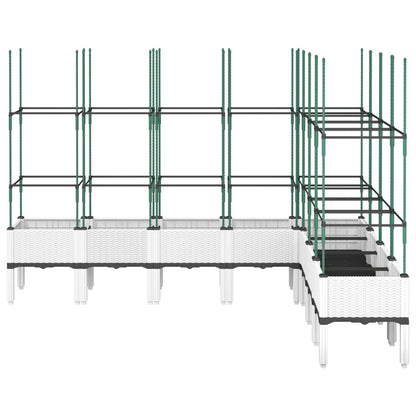 Odlingslåda med spaljé vit 200x160x142,5 cm PP