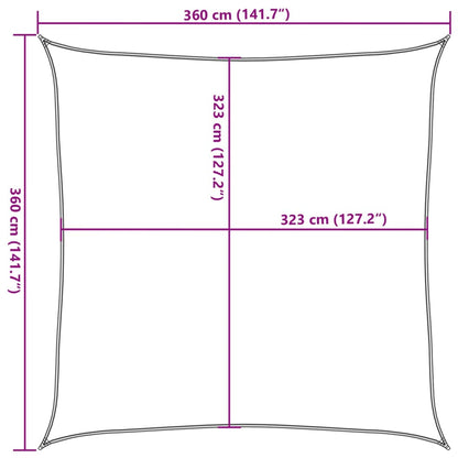 Solsegel sandfärgat 3,6x3,6 m 100% polyesteroxford