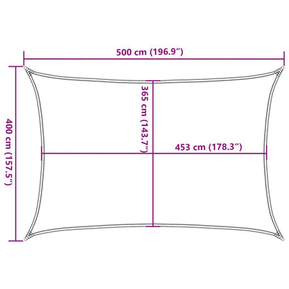 Solsegel ljusgrå 5x4 m 100% polyesteroxford