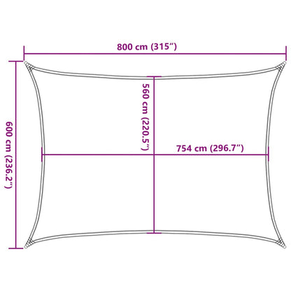 Solsegel sandfärgat 8x6 m 100% polyesteroxford