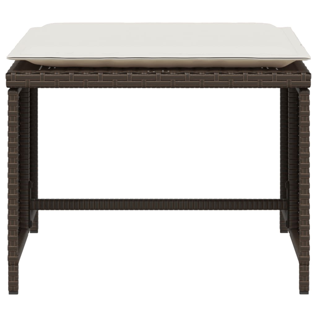 Trädgårdsfåtölj med fotpall brun konstrotting