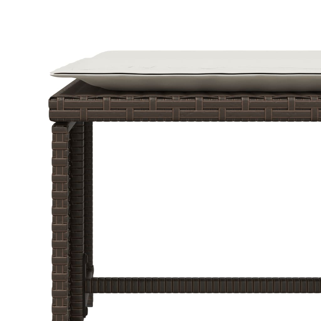 Trädgårdsfåtölj med fotpall brun konstrotting