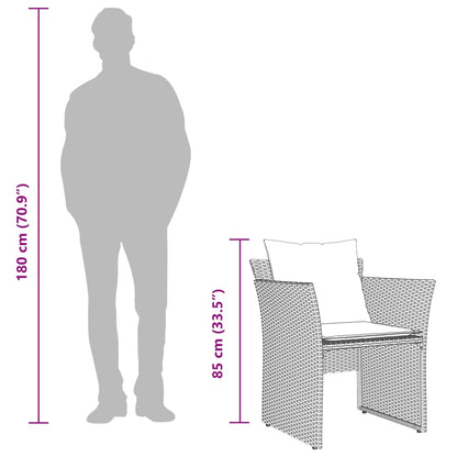 Trädgårdsfåtölj med fotpall beige konstrotting