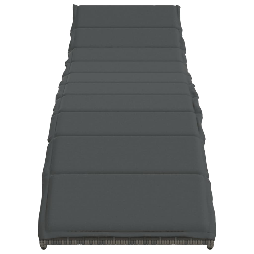 Solsängar 2 st med bord grå konstrotting