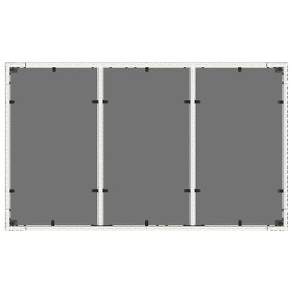 Trädgårdsbord med glasskiva vit 150x90x75 cm konstrotting