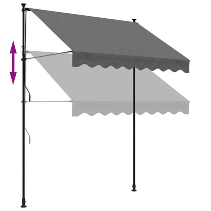 Markis infällbar antracit 200x150 cm tyg och stål