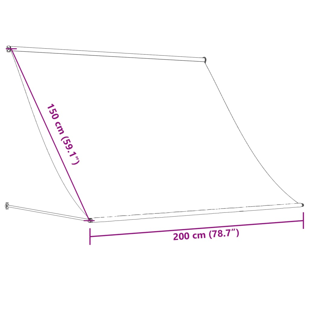 Markis infällbar antracit 200x150 cm tyg och stål