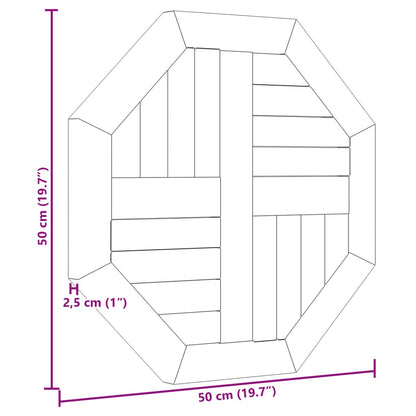 Bordsskiva 50x50x2,5 cm åttakantig massiv teak